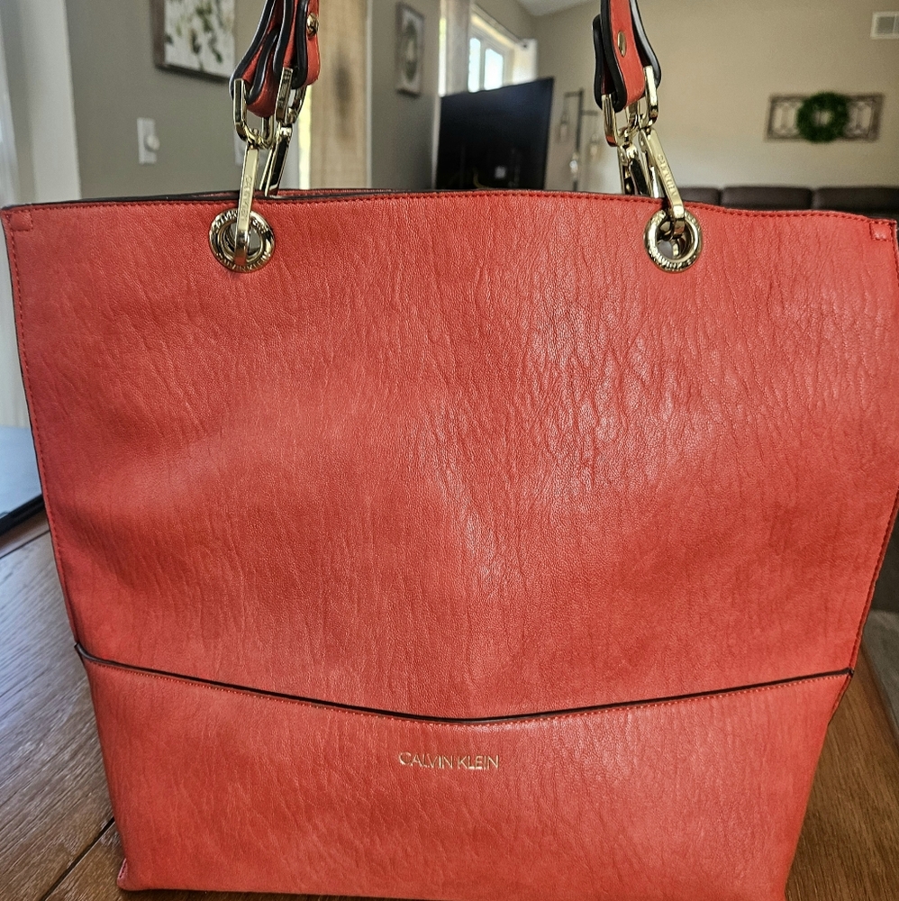 Calvin Klein Orange Tote Bag
